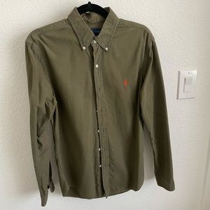 Ralph Lauren Olive Slim Fit Oxford
